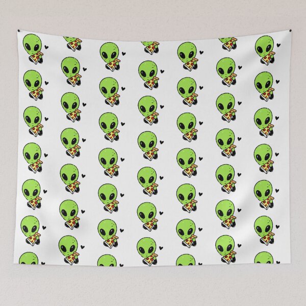 Item preview, y2k alien with pizza designed and sold by mysticalkiss.