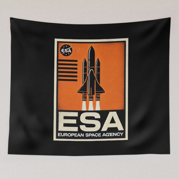 Item preview, European Space Agency Inspired Retro Space Exploration Emblem Design designed and sold by TEEJAMBOREE.