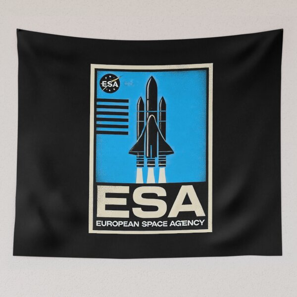Item preview, European Space Agency Inspired Retro Space Exploration Emblem Design designed and sold by TEEJAMBOREE.