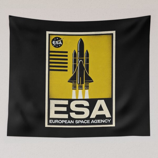 Item preview, European Space Agency Inspired Retro Space Exploration Emblem Design designed and sold by TEEJAMBOREE.