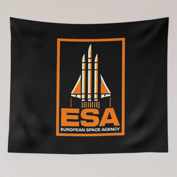 Item preview, European Space Agency Inspired Retro Space Exploration Emblem Design designed and sold by TEEJAMBOREE.