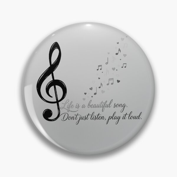 Item preview, Life Is A Beautiful Song - Elegant Treble Clef Music Quote designed and sold by Style-InkPulse.