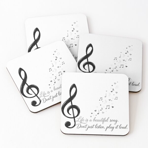 Item preview, Life Is A Beautiful Song - Elegant Treble Clef Music Quote designed and sold by Style-InkPulse.