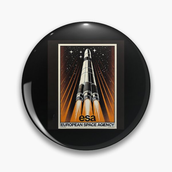 Item preview, European Space Agency Inspired Retro Space Exploration Emblem Design designed and sold by TEEJAMBOREE.