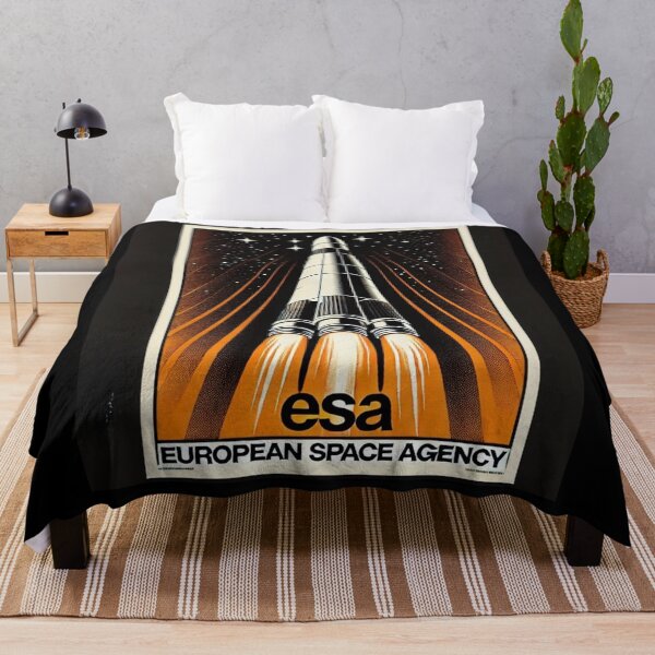 Item preview, European Space Agency Inspired Retro Space Exploration Emblem Design designed and sold by TEEJAMBOREE.