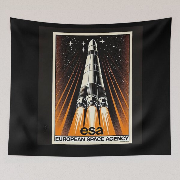 Item preview, European Space Agency Inspired Retro Space Exploration Emblem Design designed and sold by TEEJAMBOREE.