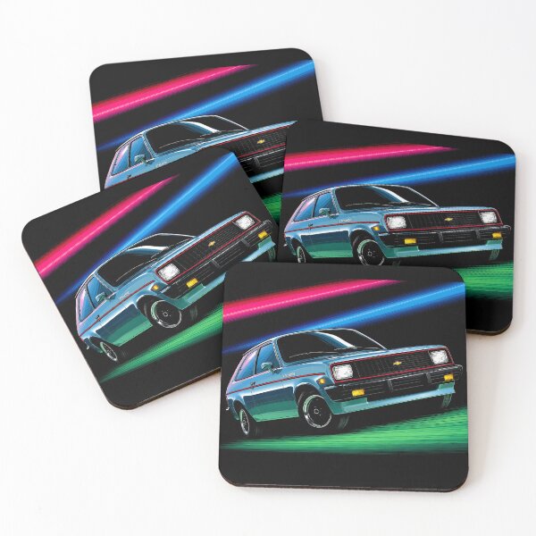 Item preview, Chevrolet Chevette – Neon Retro 1980s Hatchback Art designed and sold by Stinky Lincy's Apparel Company.