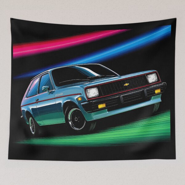 Item preview, Chevrolet Chevette – Neon Retro 1980s Hatchback Art designed and sold by Stinky Lincy's Apparel Company.