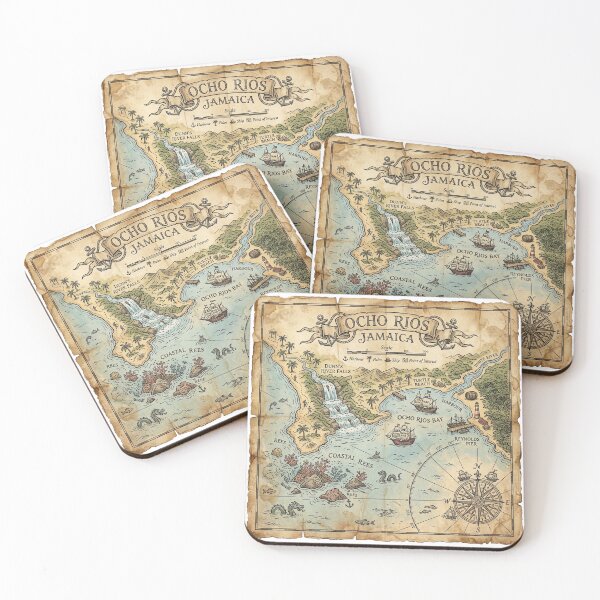 Item preview, Mapa de Ocho Ríos, Tesoro Náutico Vintage, Arte designed and sold by DuckOddity.