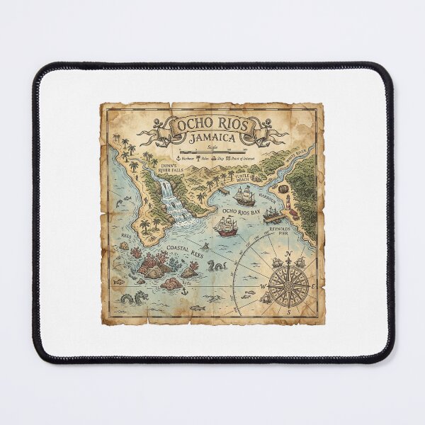Item preview, Mapa de Ocho Ríos, Tesoro Náutico Vintage, Arte designed and sold by DuckOddity.