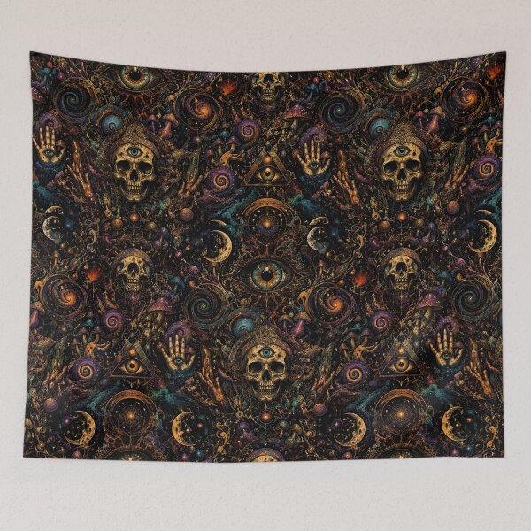 Item preview, Psychedelic Cosmic Skull Vision Pattern designed and sold by BloomOfDesign.