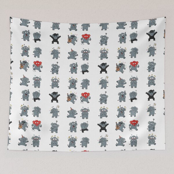 Item preview, Funny Elephant Sticker Pack — Chubby Cartoon Expression Meme Characters designed and sold by RamyGallery.