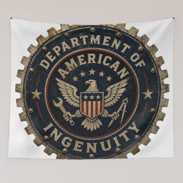 Item preview, Department of American Ingenuity - Patriotic Maker Shirt designed and sold by Drawn-Measured.