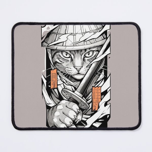 Item preview, Japanese Samurai Cat Katana Sword Tattoo Art designed and sold by WelLarsDigitals.