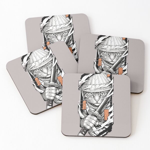 Item preview, Japanese Samurai Cat Katana Sword Tattoo Art designed and sold by WelLarsDigitals.
