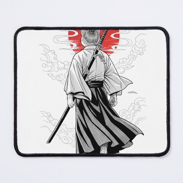 Item preview, Japanese Samurai Cat Red Sun Katana Sword designed and sold by WelLarsDigitals.