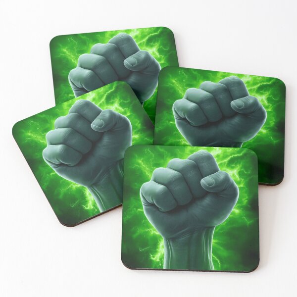 Item preview, neon creen power fist designed and sold by AIPUNISHERR.