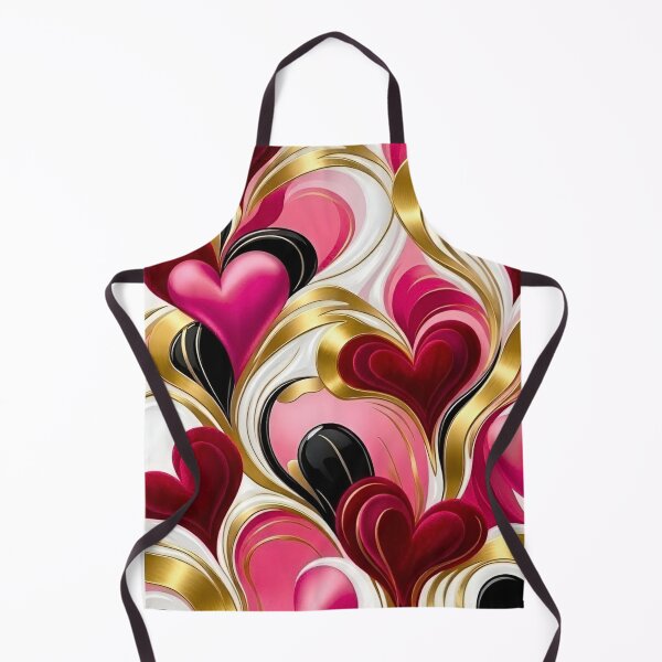 Item preview, 3D Abstract Heart Pattern Metallic Gold Black Pink Red Fluid Wave Design designed and sold by Good Vibes .