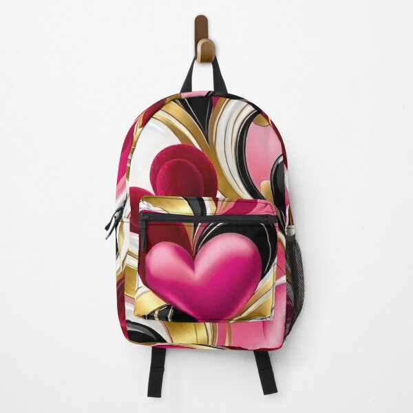 Item preview, 3D Abstract Heart Pattern Metallic Gold Black Pink Red Fluid Wave Design designed and sold by Good Vibes .