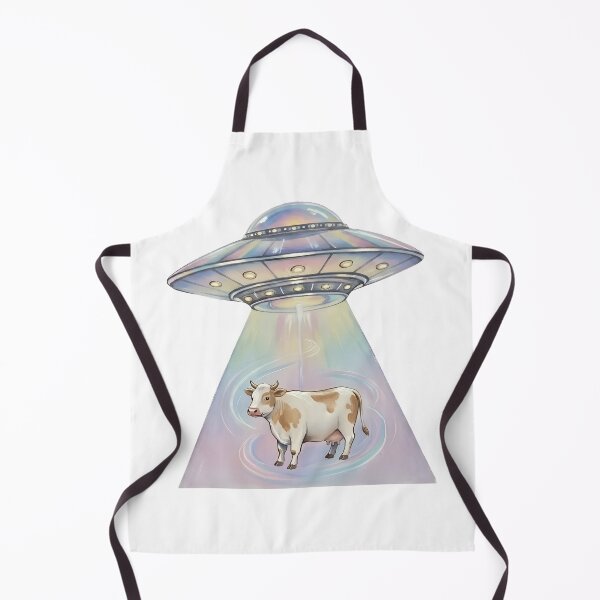 Item preview, Cow Abduction UFO Iridescent Alien Art designed and sold by GymTanLaundry.