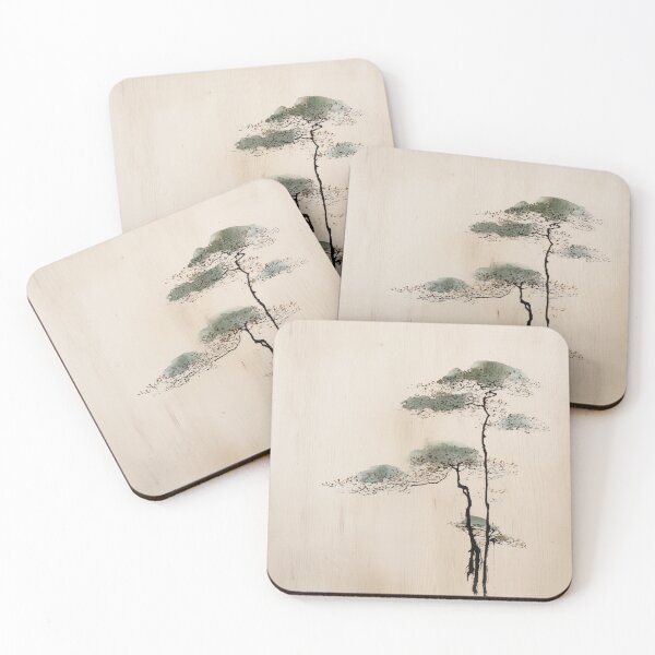 Item preview, Wabisabi and japandi inspired abstract sage tree art designed and sold by filigreedigital.