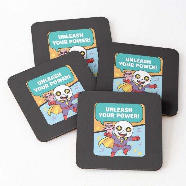 Item preview, "Unleash Your Power" Cute Superhero Skeleton Kawaii Art designed and sold by Cipher & Soul.