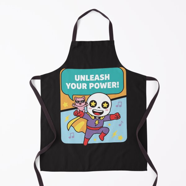 Item preview, "Unleash Your Power" Cute Superhero Skeleton Kawaii Art designed and sold by Cipher & Soul.