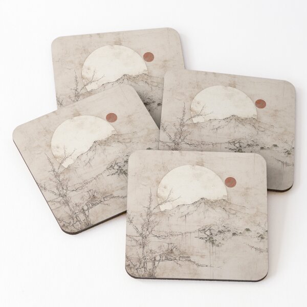 Item preview, Wabi sabi and japandi inspired mountain landscape designed and sold by filigreedigital.