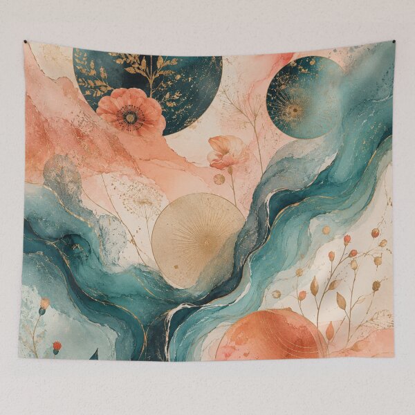 Item preview, Celestial Tide Bloom – Luxury Abstract Watercolor Botanical Illustration designed and sold by Dream Bloom Gallery.