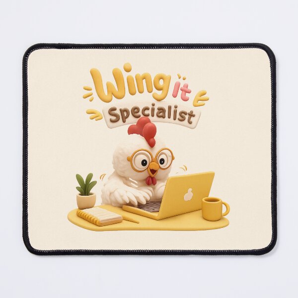 Item preview, Wing It Specialist | Cute Chicken Laptop CGI Sticker designed and sold by Moons Studio.