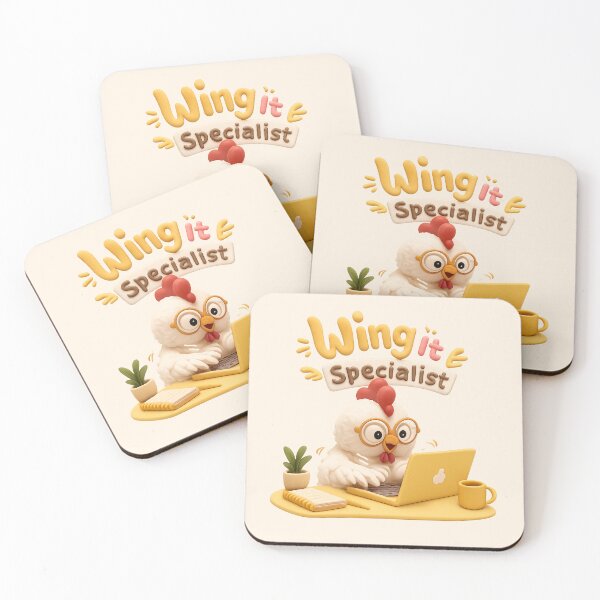 Item preview, Wing It Specialist | Cute Chicken Laptop CGI Sticker designed and sold by Moons Studio.