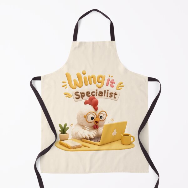 Item preview, Wing It Specialist | Cute Chicken Laptop CGI Sticker designed and sold by Moons Studio.