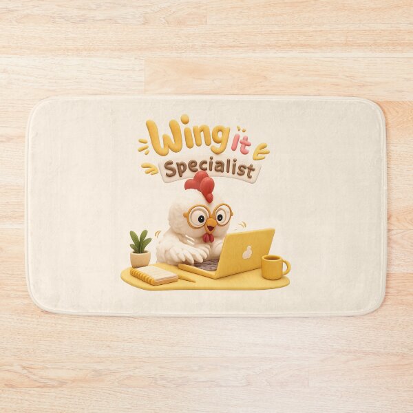 Item preview, Wing It Specialist | Cute Chicken Laptop CGI Sticker designed and sold by Moons Studio.