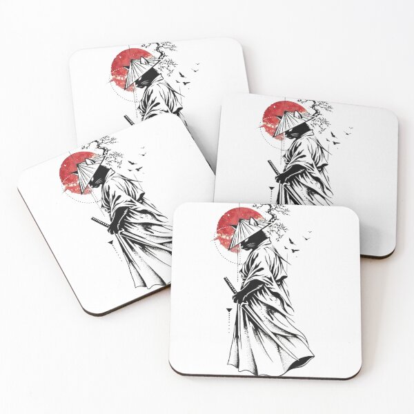 Item preview, Japanese Samurai Cat Dark Aesthetic Red Sun designed and sold by WelLarsDigitals.