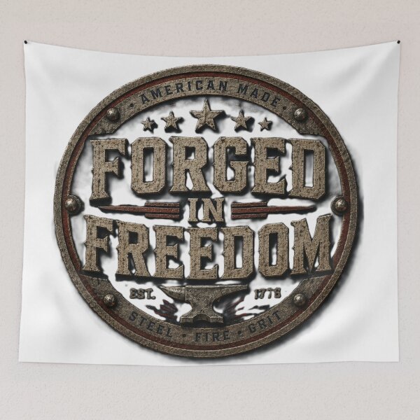 Item preview, Forged in Freedom American Made - Patriotic Pride Shirt designed and sold by Drawn-Measured.
