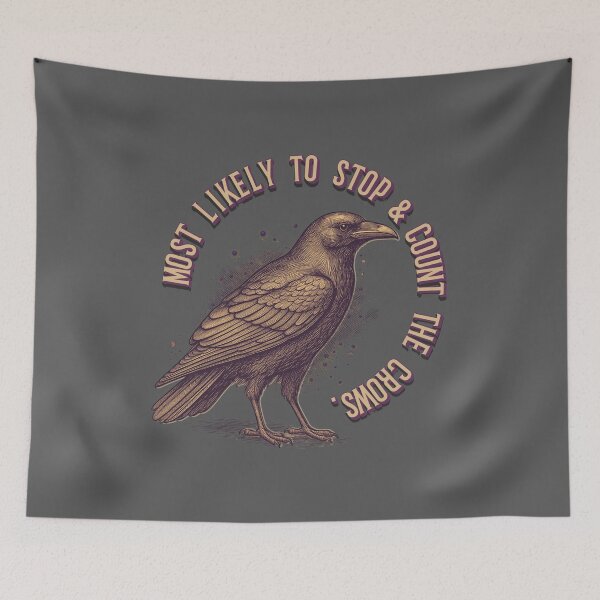 Item preview, Crow Art Most Likely to Stop and Count the Crows  designed and sold by pulse_retail.