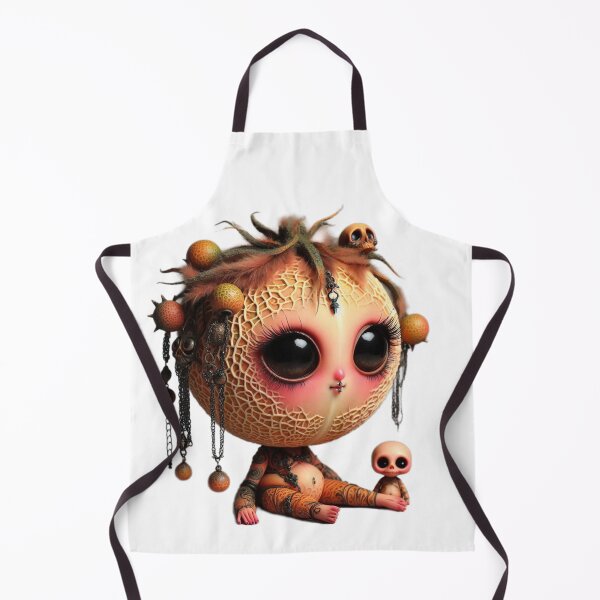 Item preview, Goth Cantaloupe Melon - Creepy Cute Fruits Collection #10 designed and sold by LujziWorld.