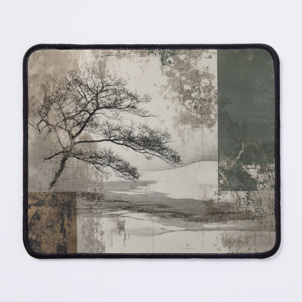 Item preview, Wabi sabi and japandi inspired abstract geometric art with tree designed and sold by filigreedigital.