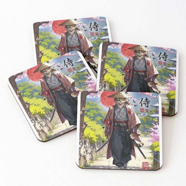 Item preview, Japanese Samurai Cat Katana Ninja Tattoo Art designed and sold by WelLarsDigitals.