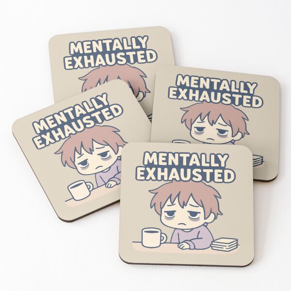 Item preview, Mentally Exhausted | Cute Kawaii Coffee Chibi designed and sold by Noxivora.