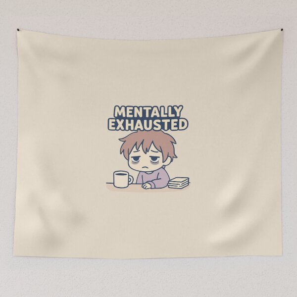 Item preview, Mentally Exhausted | Cute Kawaii Coffee Chibi designed and sold by Noxivora.