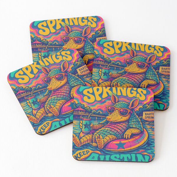 Item preview, Barton Springs Armadillo – Keep Austin Weird Psychedelic Retro Sticker designed and sold by CurlyAngle.