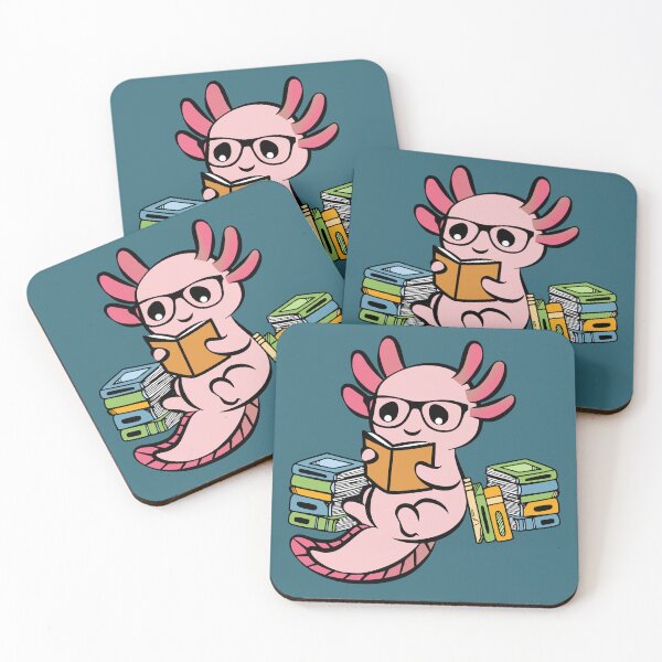 Artikelvorschau, Niedlicher Axolotl im Kawaii-Stil – Lesender Axolotl – Fröhlicher rosa Axolotl im Anime-Stil entworfen und verkauft von VectorJoy.