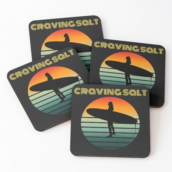 Item preview, Craving Waves.  Gift for a Surfer, Surf Lover.  Pink Sunset and Surfer Silhouette.   designed and sold by ShrimpAndGrits.