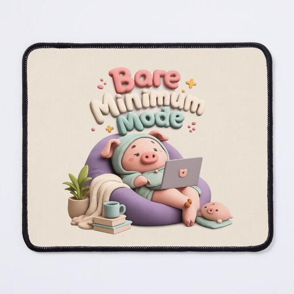 Item preview, Bare Minimum Mode Cute Pig Laptop | Lazy Piggy 3D CGI Aesthetic designed and sold by Moons Studio.