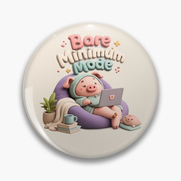 Item preview, Bare Minimum Mode Cute Pig Laptop | Lazy Piggy 3D CGI Aesthetic designed and sold by Moons Studio.