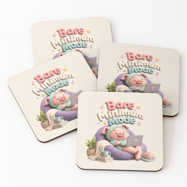 Item preview, Bare Minimum Mode Cute Pig Laptop | Lazy Piggy 3D CGI Aesthetic designed and sold by Moons Studio.