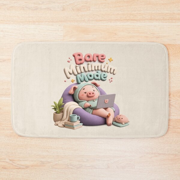Item preview, Bare Minimum Mode Cute Pig Laptop | Lazy Piggy 3D CGI Aesthetic designed and sold by Moons Studio.