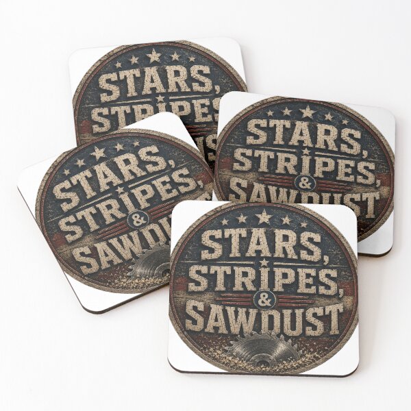 Item preview, Stars Stripes and Sawdust - Patriotic Woodworker Shirt designed and sold by Drawn-Measured.