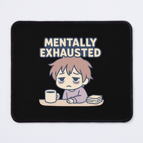 Item preview, Mentally Exhausted | Kawaii Chibi Cat – Burnout Humor designed and sold by Noxivora.